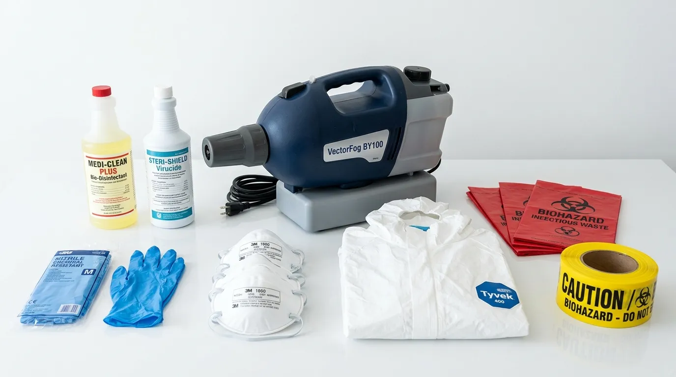 Professional biohazard remediation crew working in East Grand Rapids